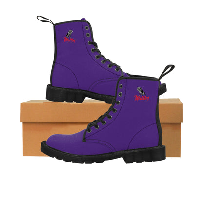 Men's Purple Canvas Boots