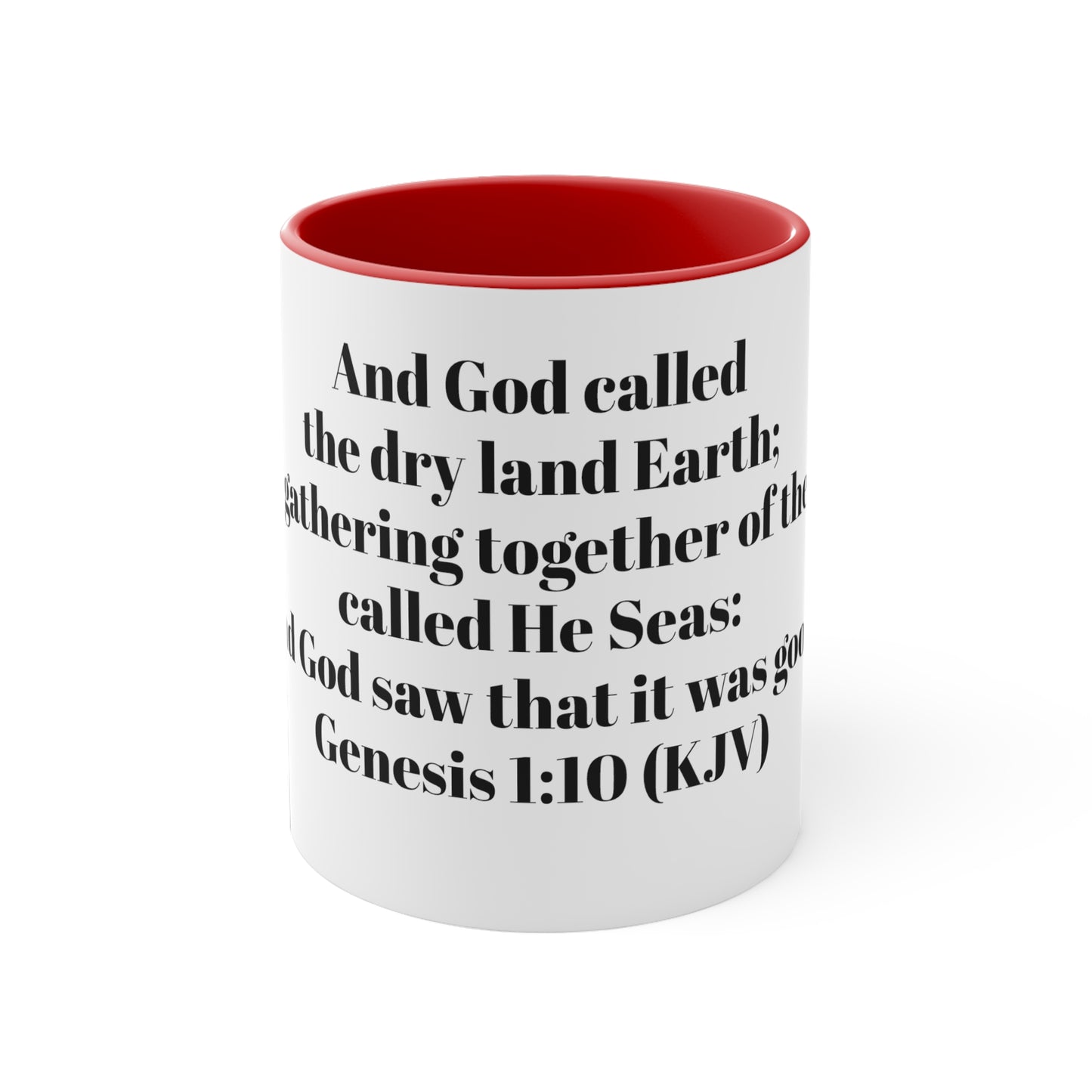 Bible Speaks Gen 1:10 Accent Mug, 11oz