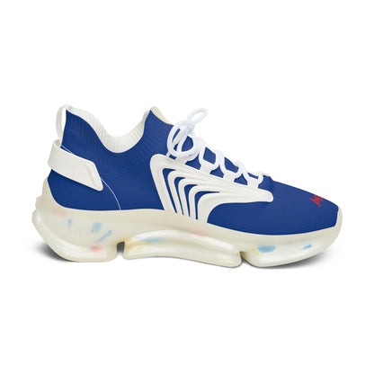 Women's Blue White Mesh Sneakers