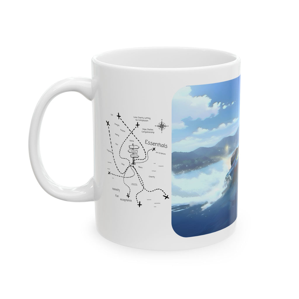 Adrenaline Boat Race #3 for Friends & Couples White Ceramic Mug — Anime Speedboat Treasure Map Cup (11oz/15oz)