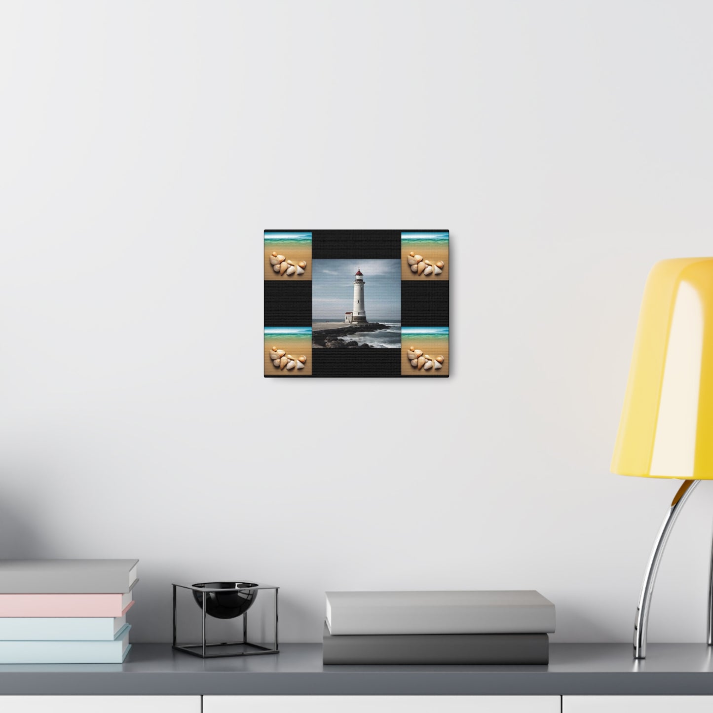 Lighthouse Black Canvas Gallery Wraps