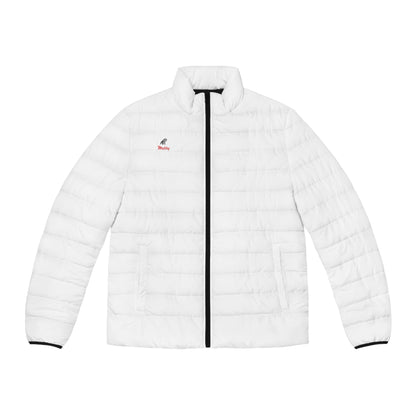 Men's White Puffer Jacket (AOP)