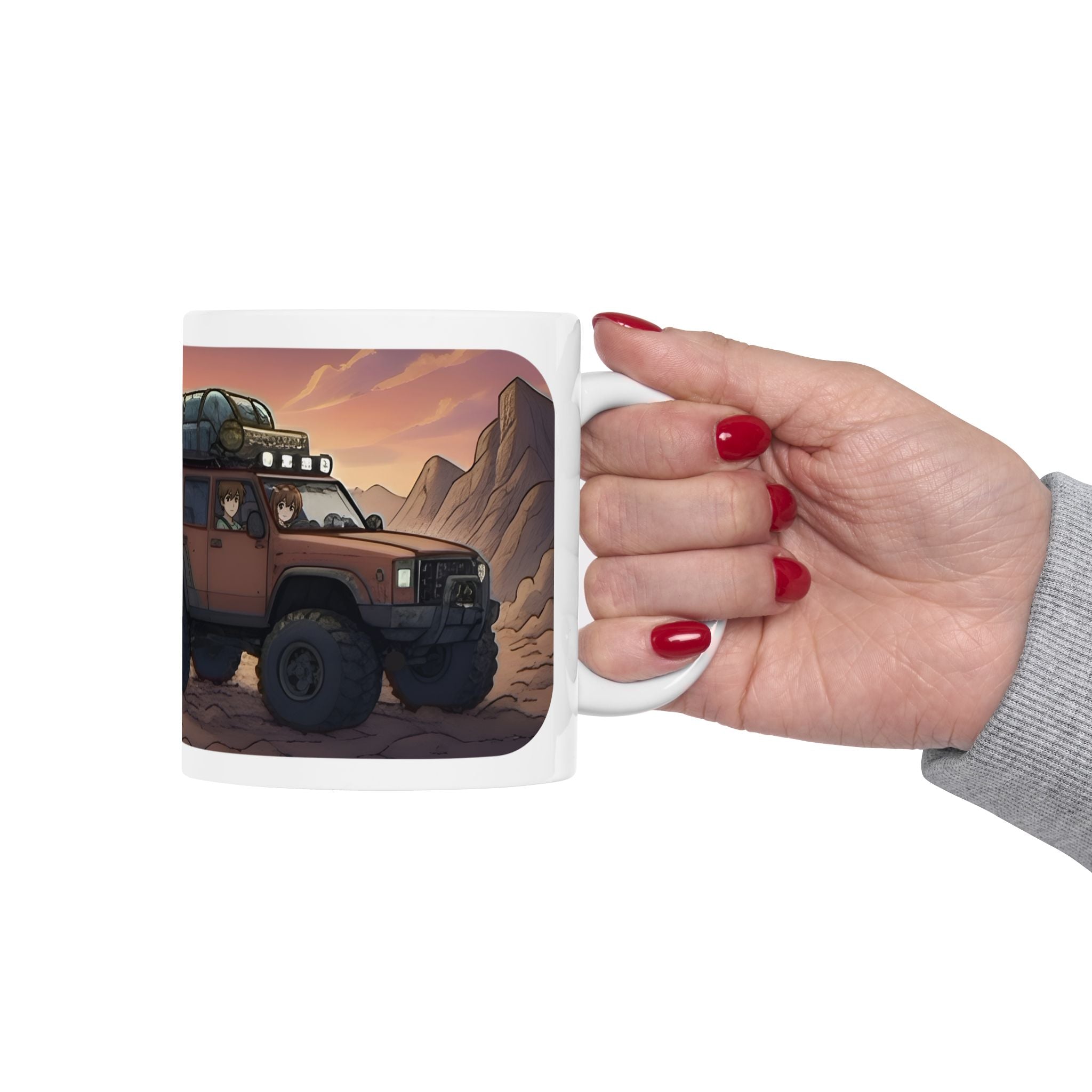 Adventure 4x4 Trucks #46, Outdoor Lovers White Ceramic Mug — Find Your Path To The Essentials Cup (11oz & 15oz)