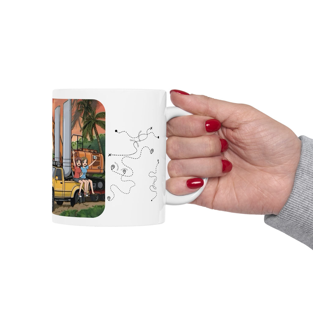 Sunshine State Pickup Trucks #8 Construction Equipment Hauler White Ceramic Mug – Celebrating Companionship, Creativity & Life’s Little Wonders Cup (11oz/15oz)