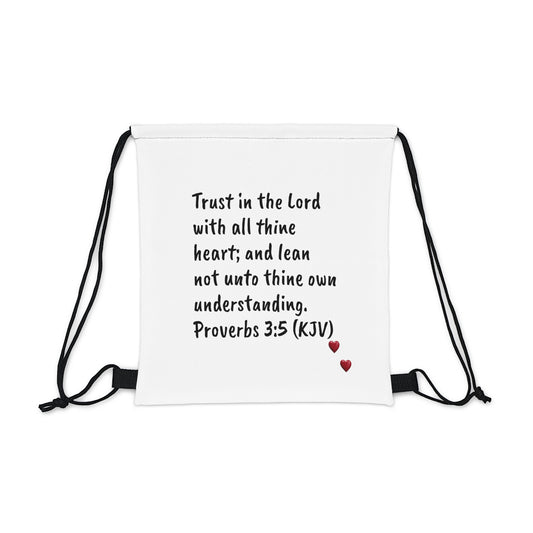 Bible Speaks Outdoor Drawstring Bag White