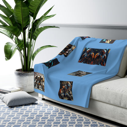 Matiby MEK Blue Sherpa Fleece Blanket