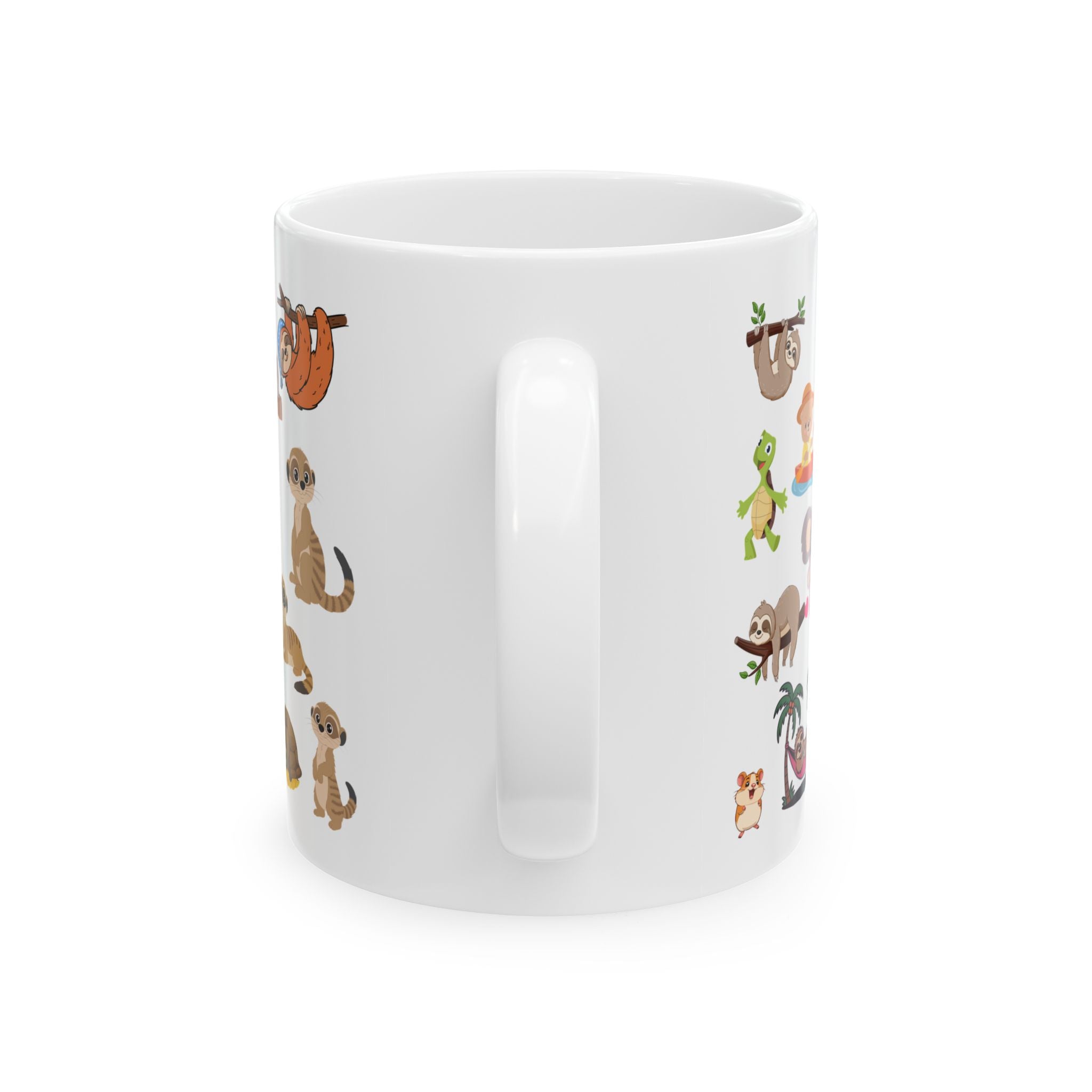Playful & Cute Pets Decor #6 White Ceramic Mug — Adorable Animals To Brighten Your Day Cup (11oz & 15oz)