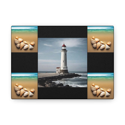 Lighthouse Black Canvas Gallery Wraps