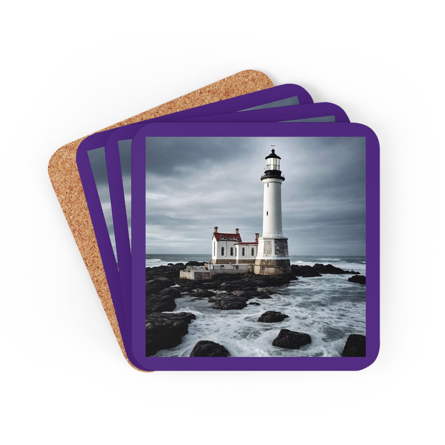 Matiby Lighthouse Corkwood Coaster Set