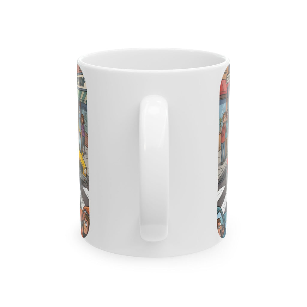 Capybara Abbey Road White Ceramic Mug – Funny Rodent Band Tea Cup (11oz & 15oz)