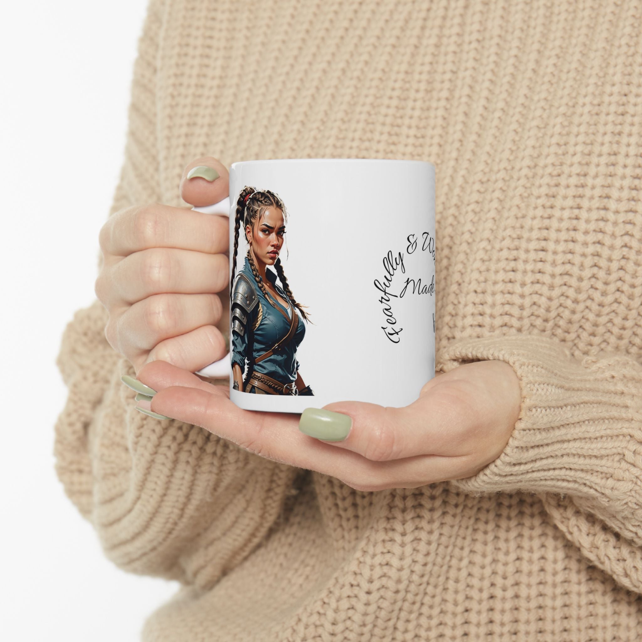 Gentle Woman of Valor #16 White Ceramic Mug - Fearfully & Wonderfully Made Tribute Cup (11oz/15oz)
