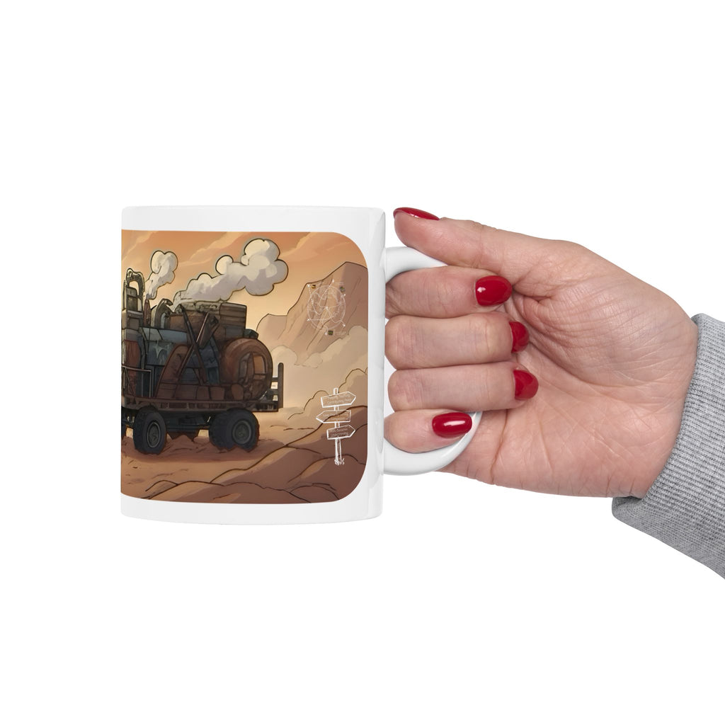 Adventure 4x4 Trucks #37, Rugged Utilitarians On The Move White Ceramic Mug — Find Your Path To The Essentials Cup (11oz & 15oz)