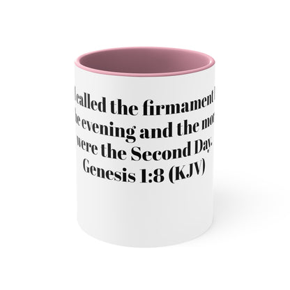 Bible Speaks Gen 1:8 Accent Mug, 11oz