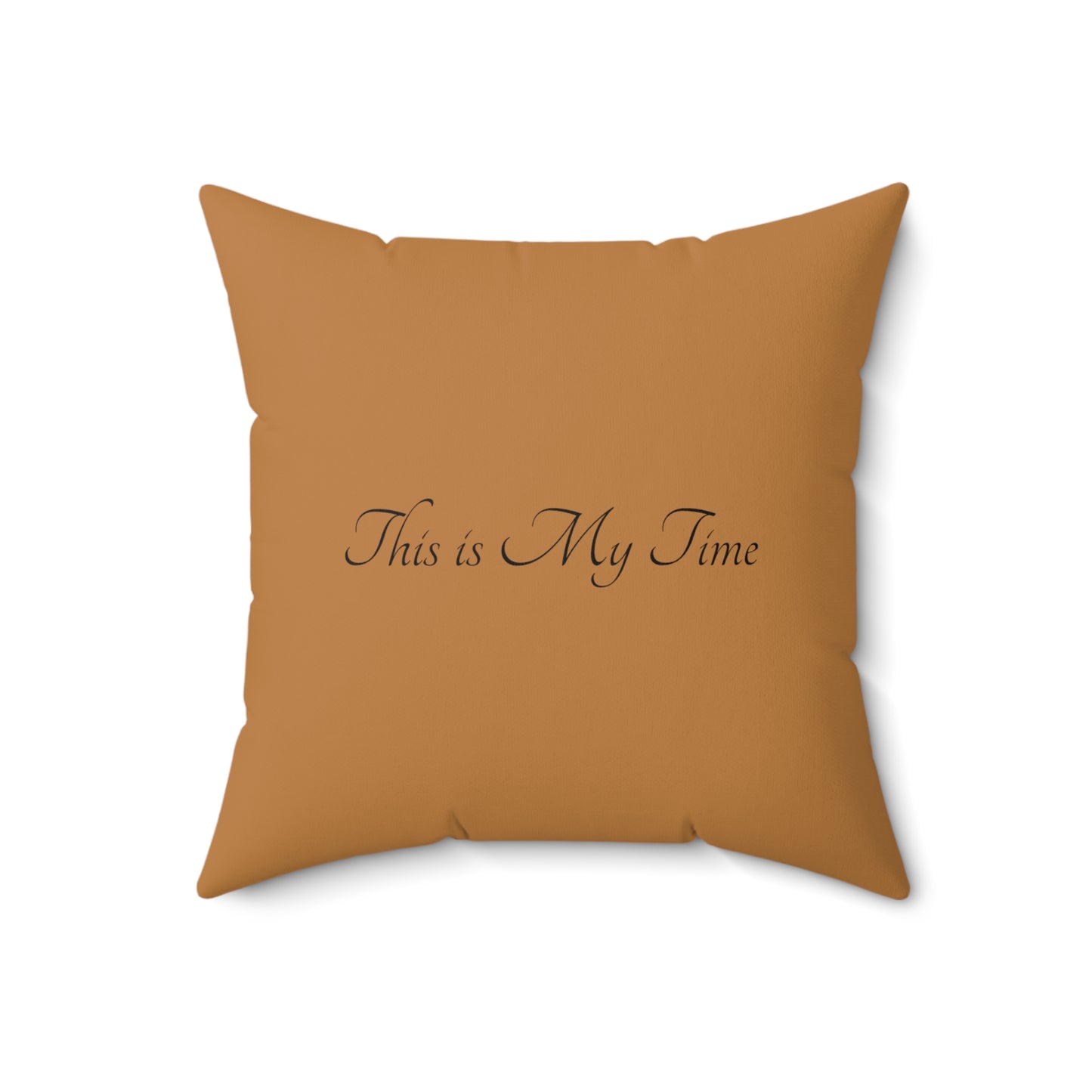 Light Brown Flower Spun Polyester Square Pillow