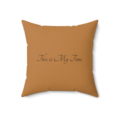 Light Brown Flower Spun Polyester Square Pillow