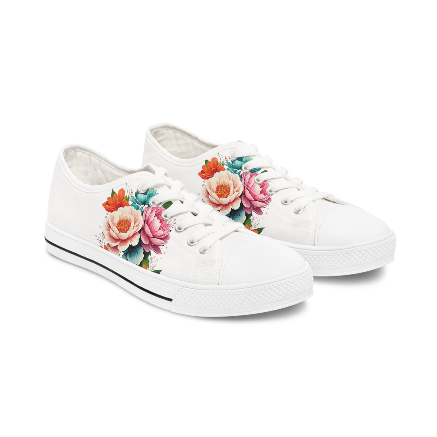 Matiby Flower Women's White Low Top Sneakers