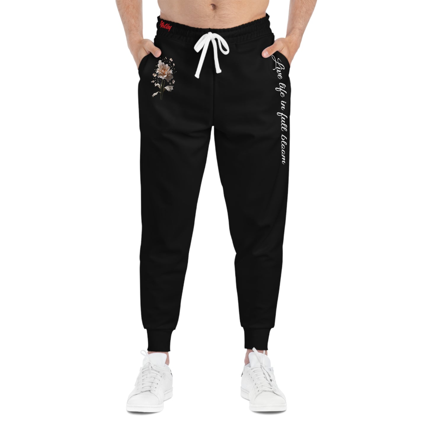 Matiby Flower Bloom Black Athletic Joggers (AOP)