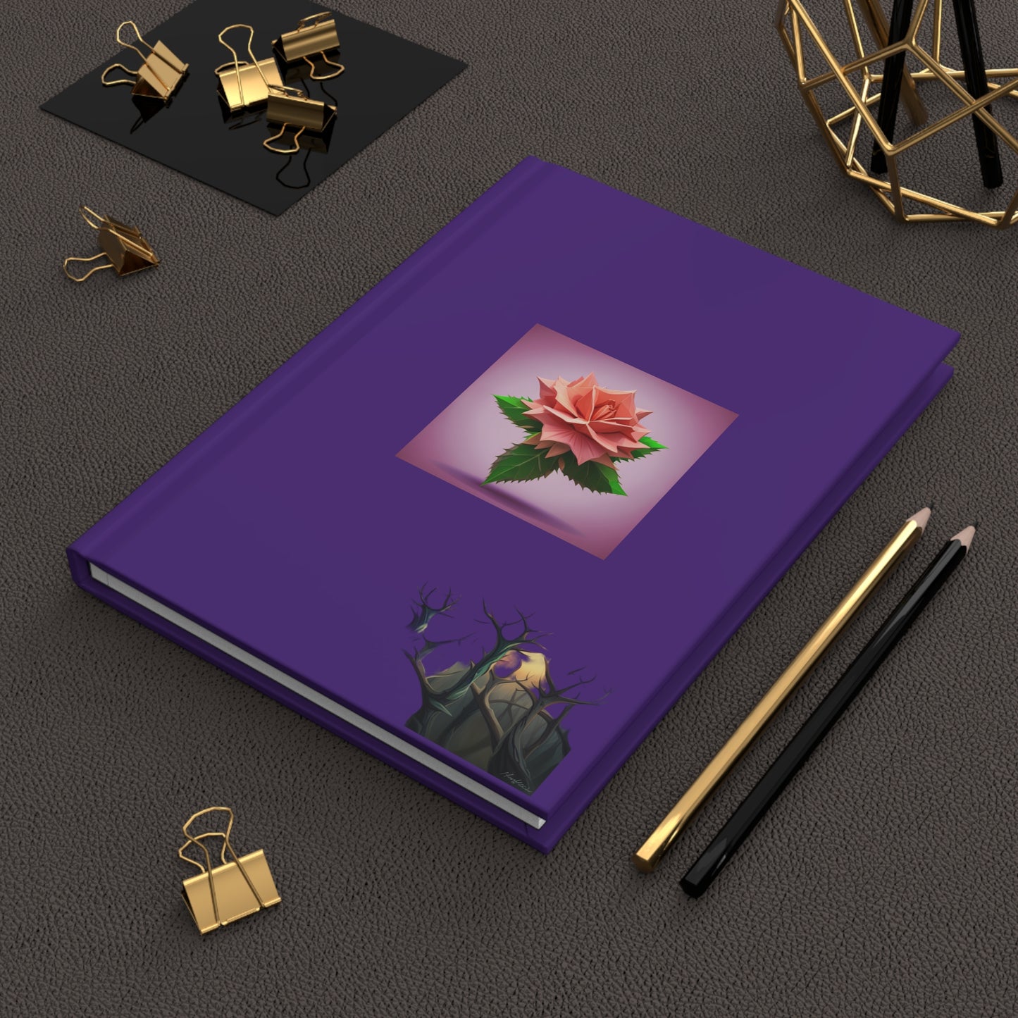 Thorn Rose Hardcover Journal Matte Purple