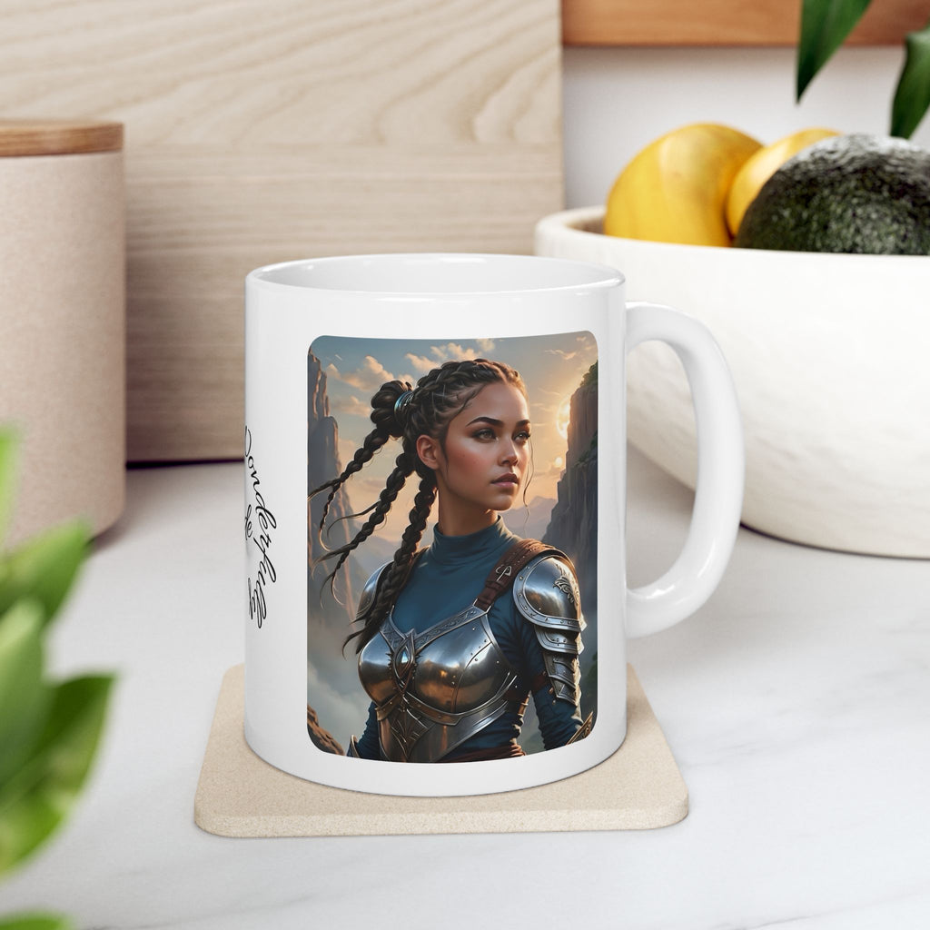Gentle Woman of Valor #11 White Ceramic Mug - Fearfully & Wonderfully Made Tribute Cup (11oz/15oz)