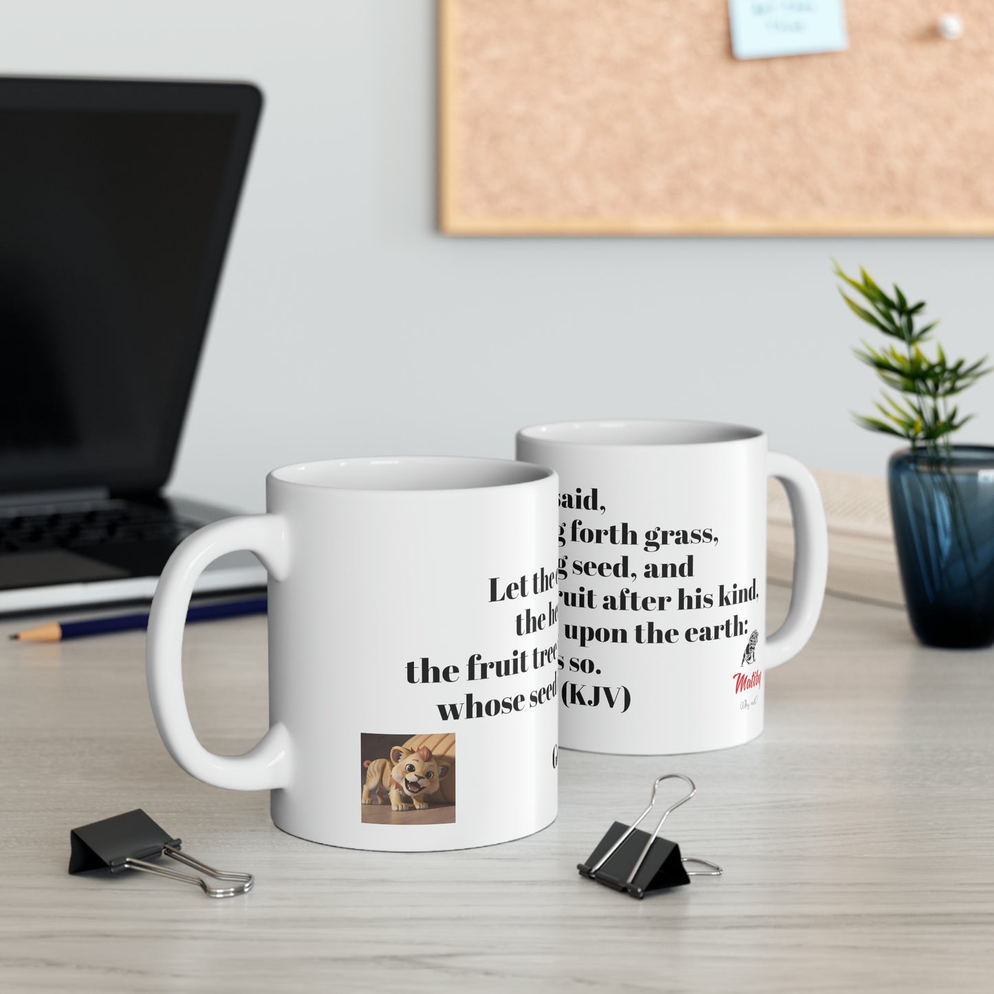 Bible Speaks Gen 1:11 Ceramic Mug, 11oz