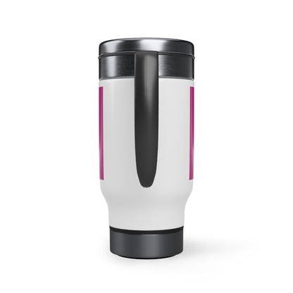 Pink Stainless Steel Travel Mug with Handle, 14oz