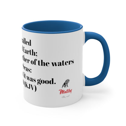 Bible Speaks Gen 1:10 Accent Mug, 11oz