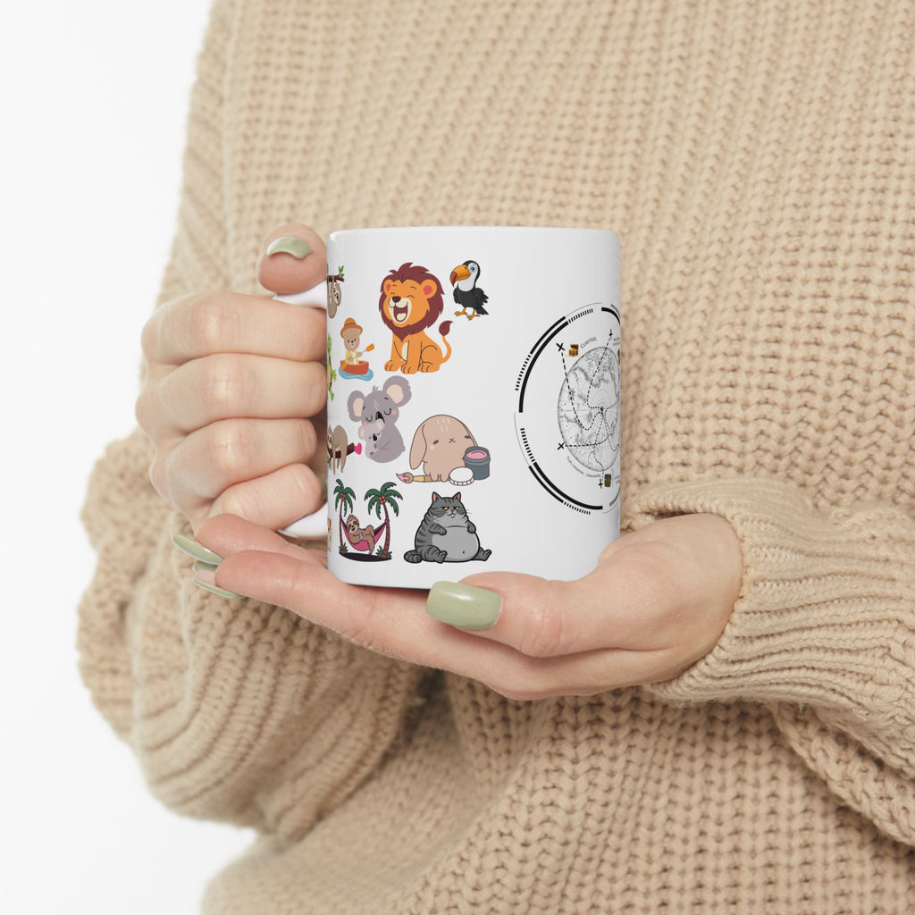 Playful & Cute Pets Decor #6 White Ceramic Mug — Adorable Animals To Brighten Your Day Cup (11oz & 15oz)