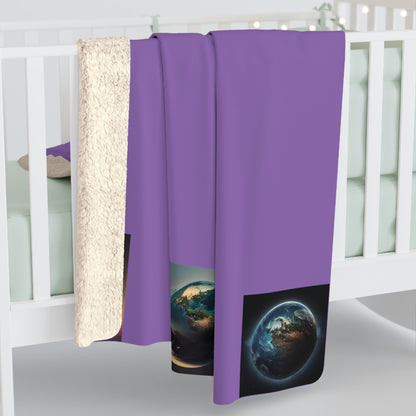 Matiby MEK Purple Sherpa Fleece Blanket