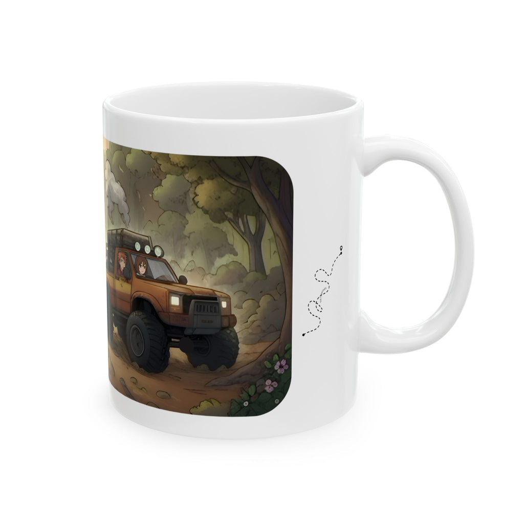 Adventure 4x4 Trucks #54, Container Haulers White Ceramic Mug — Find Your Path To The Essentials Cup (11oz & 15oz)