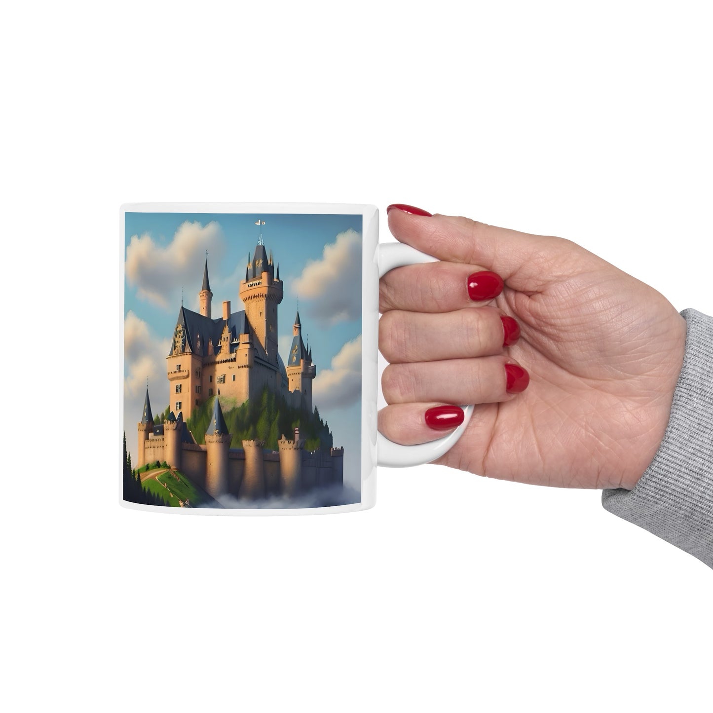 Artzy Castle Ceramic Mug, 11oz