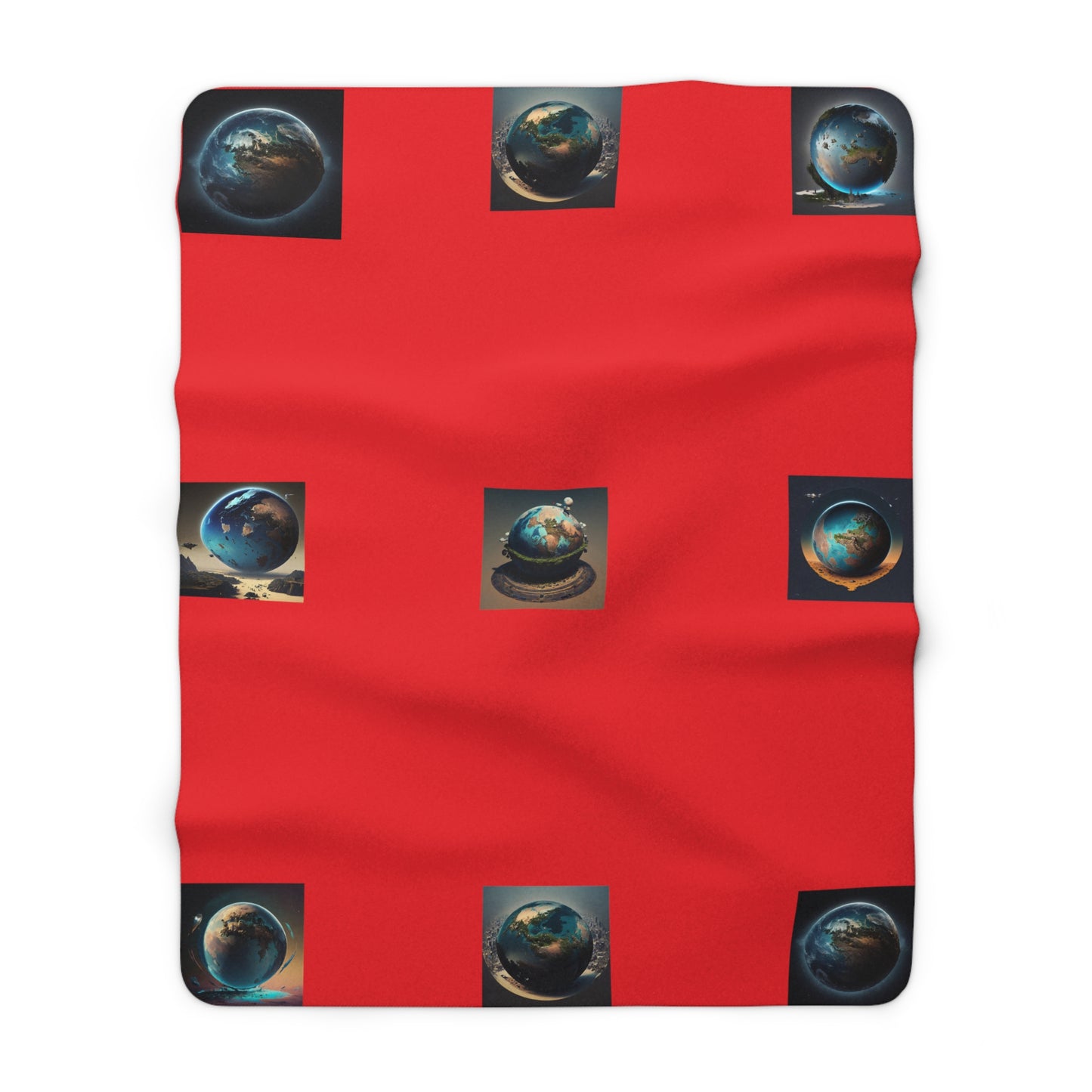 Matiby Worlds "Rojo" Red Sherpa Fleece Blanket