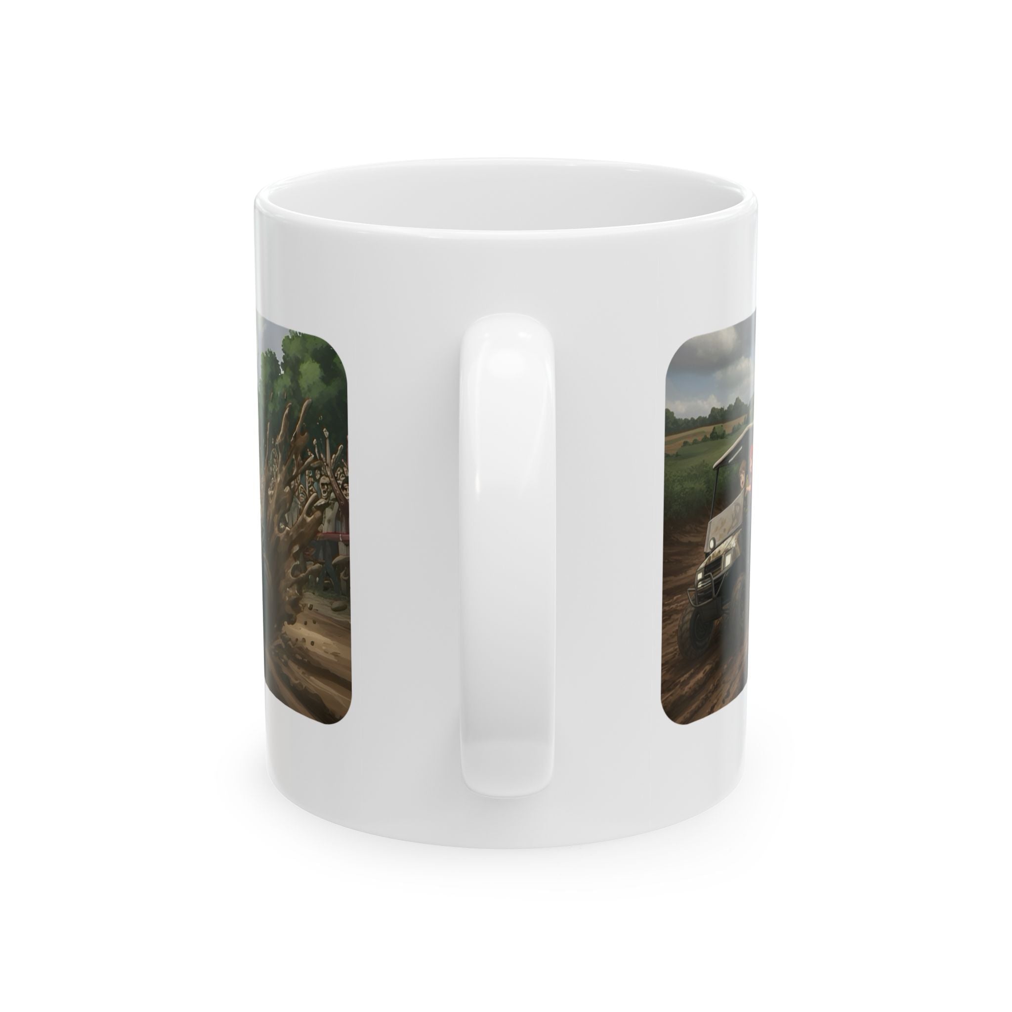 Anime Golf Cart Mud Racing Adventures #4 White Ceramic Mug — Find Your Path To The Essentials Cup (11oz & 15oz)