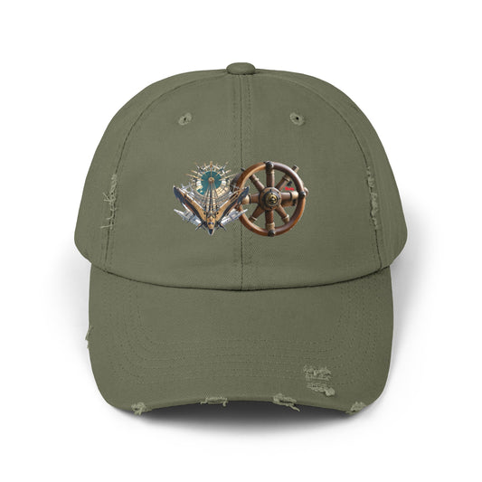 Nautical Unisex Distressed Cap