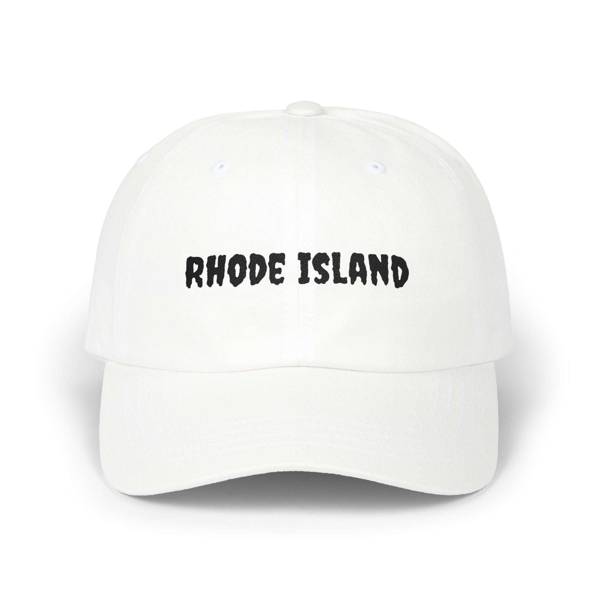 Rhode Island United States of America Black Embroidered Classic Dad Cap | RI 13th USA Baseball Hat
