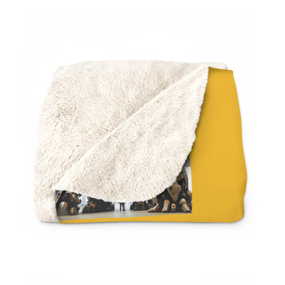 Matiby MEK Yellow Sherpa Fleece Blanket