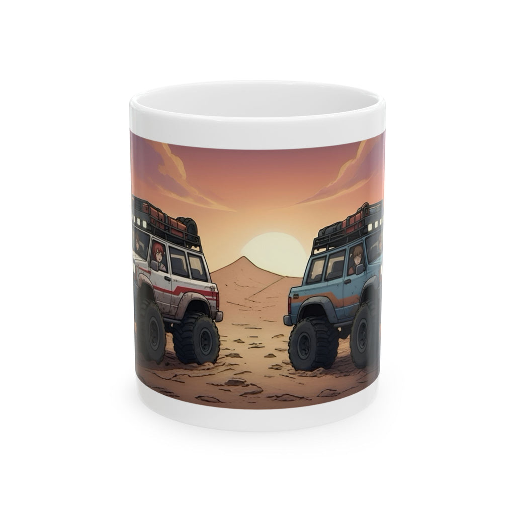 Adventure 4x4 Trucks #49, Gals, Guys, Mud, & Beefy Rides White Ceramic Mug — Find Your Path To The Essentials Cup (11oz & 15oz)