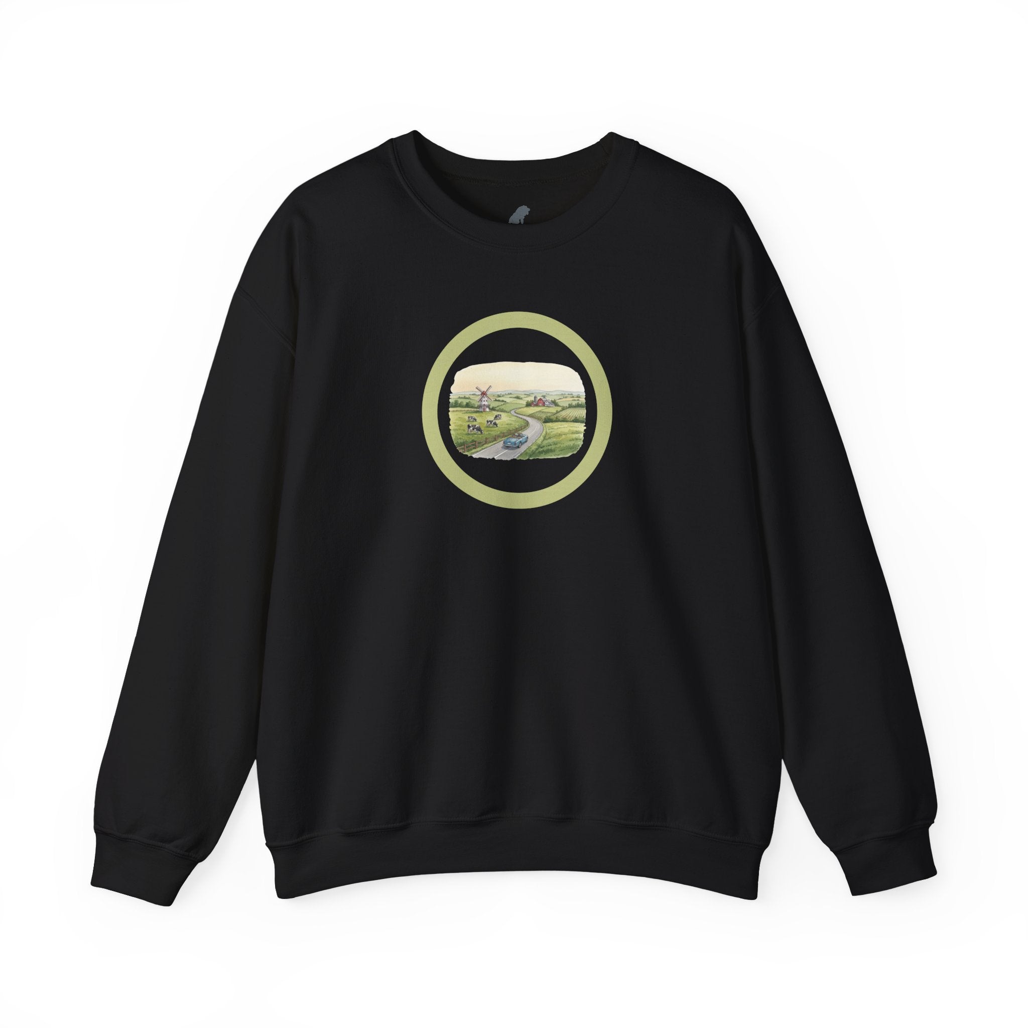 Crewneck Sweatshirt — Pastoral Circle Landscape Graphic