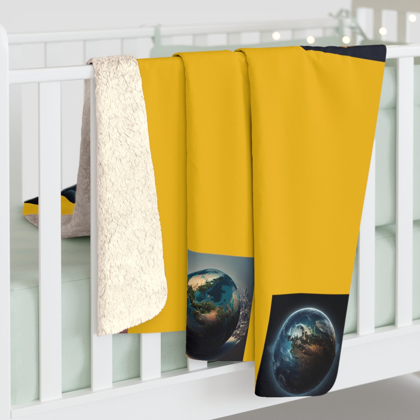 Matiby MEK Yellow Sherpa Fleece Blanket