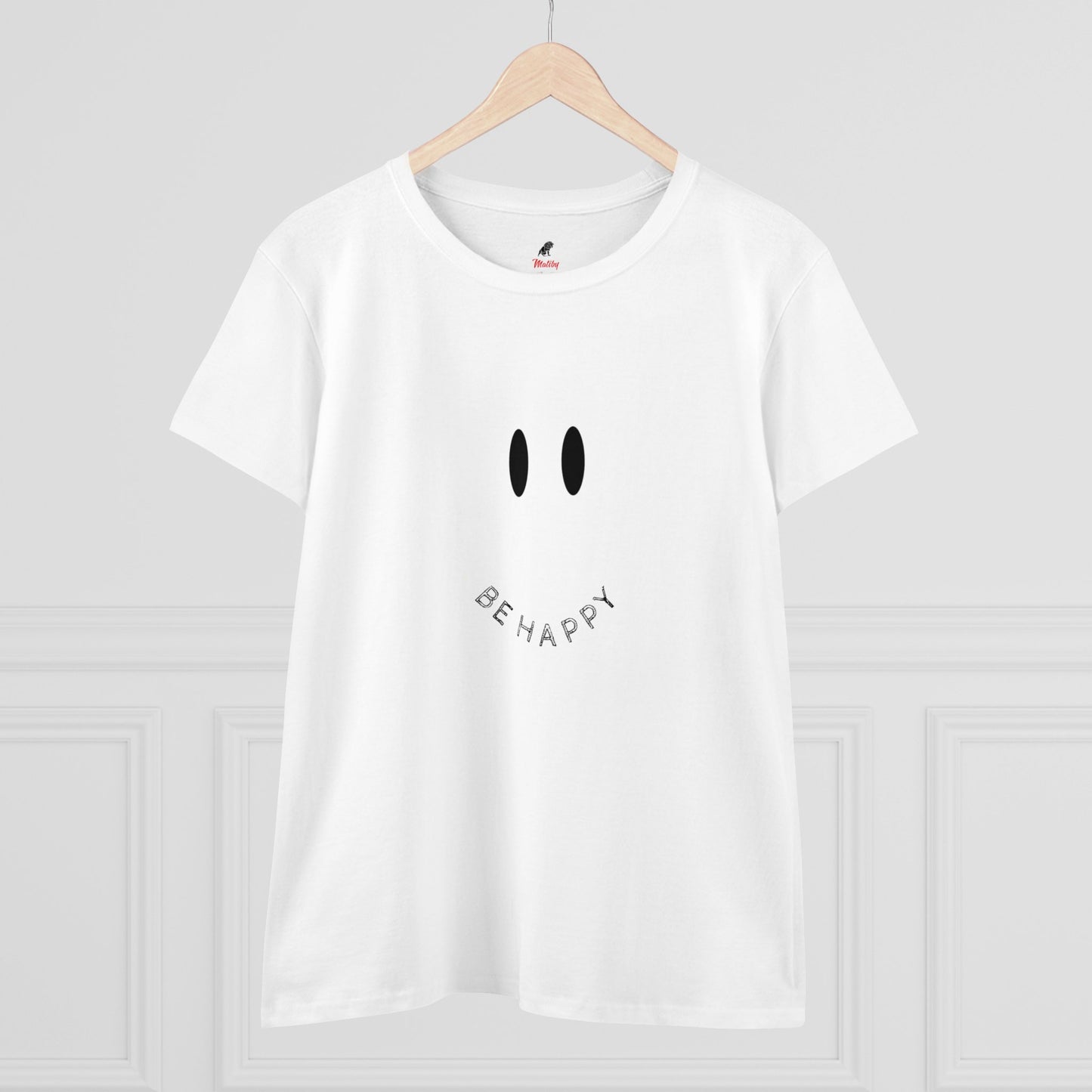 Women's Be Happy Midweight Cotton Tee