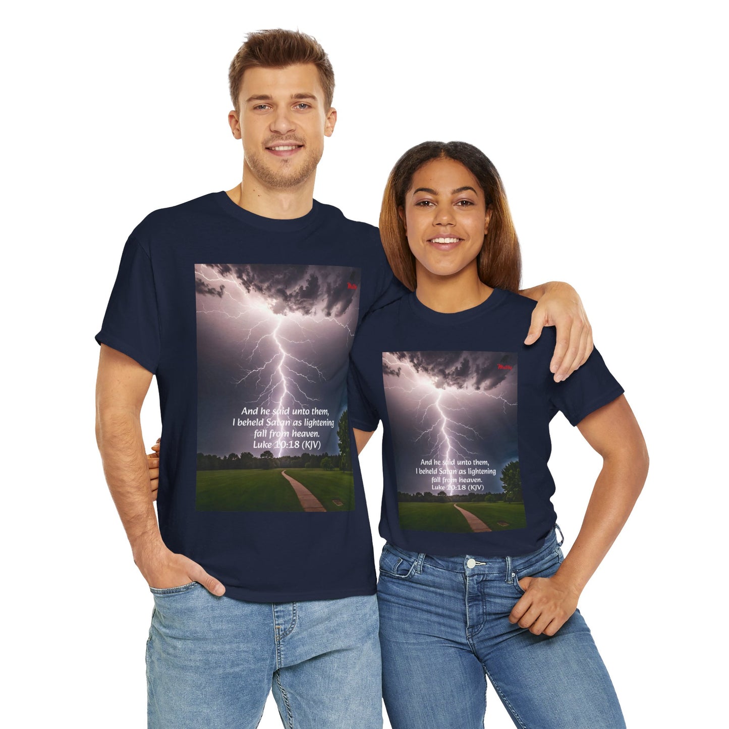 Lightning Style Satan's Fall Unisex Heavy Cotton Tee