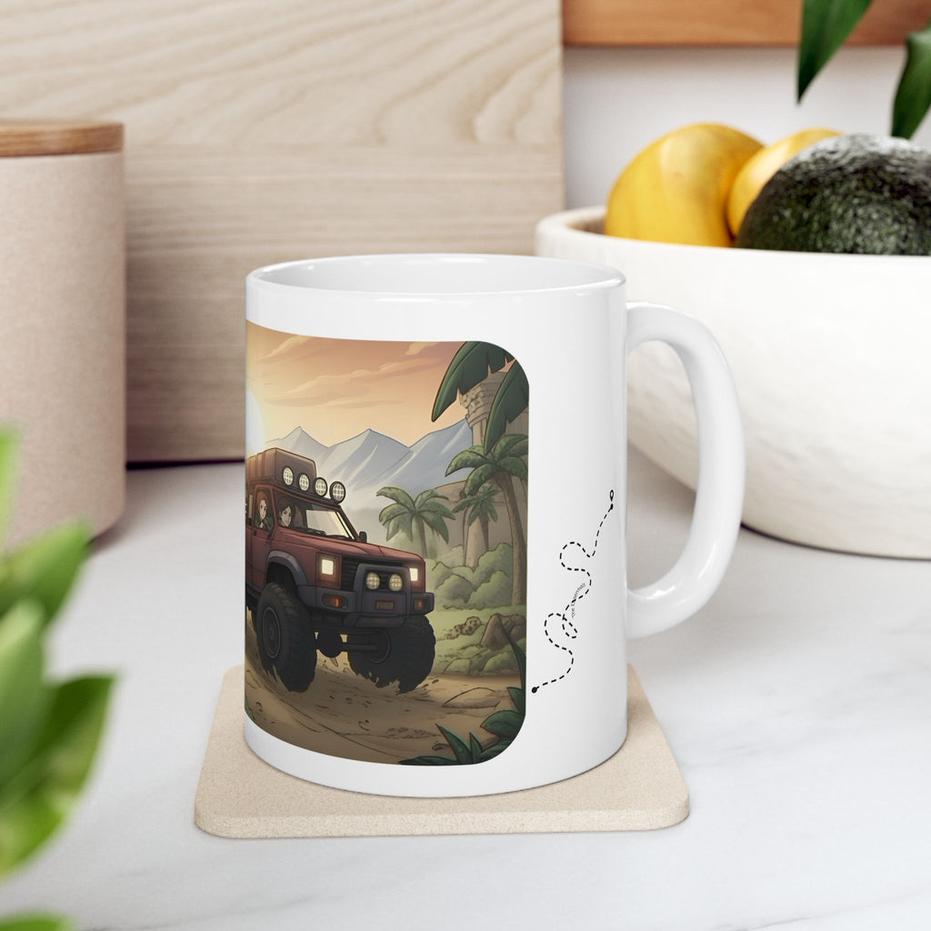 Adventure 4x4 Trucks #57, International Off-Road Haulers White Ceramic Mug — Find Your Path To The Essentials Cup (11oz & 15oz)