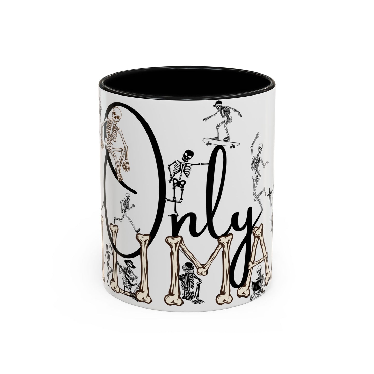 Only Human Accent Skeletons Life Mug for All Occasions (11, 15oz), Seasons Greetings Holiday Mug, For Him, For Her, Family and Friends Mug