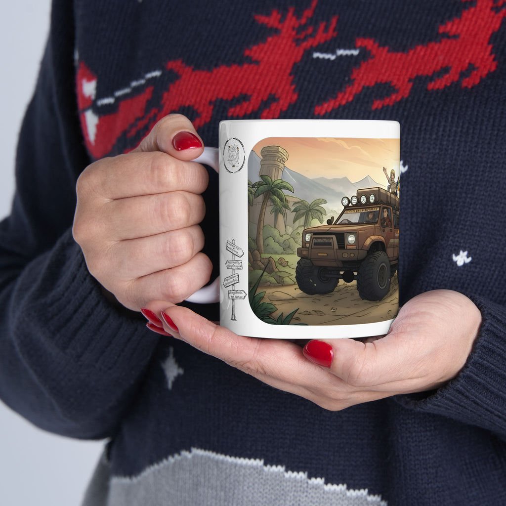 Adventure 4x4 Trucks #8,  Safari On The Go White Ceramic Mug — Find Your Path To The Essentials Cup (11oz & 15oz)