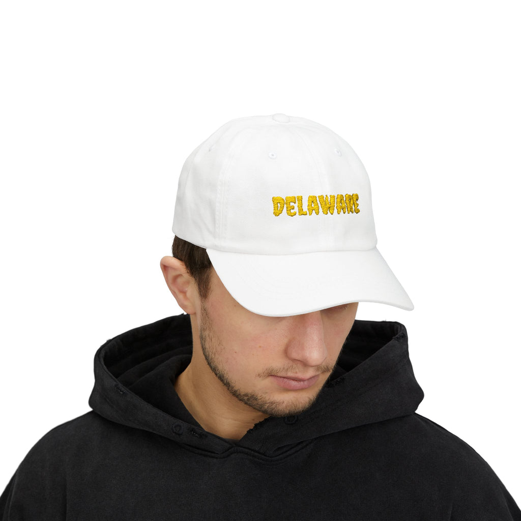 Delaware United States of America Gold Embroidered Classic Dad Cap | DE 1st USA Baseball Hat