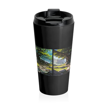 Artzy Stainless Steel Travel Mug, Black