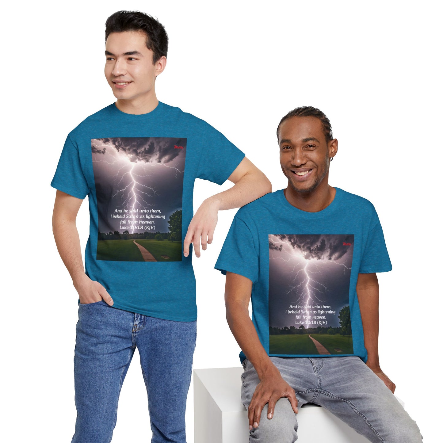 Lightning Style Satan's Fall Unisex Heavy Cotton Tee