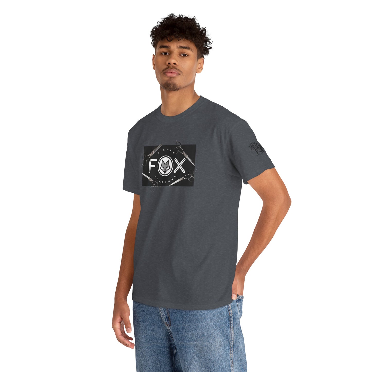 Silver Fox Scissors Unisex Heavy Cotton Tee