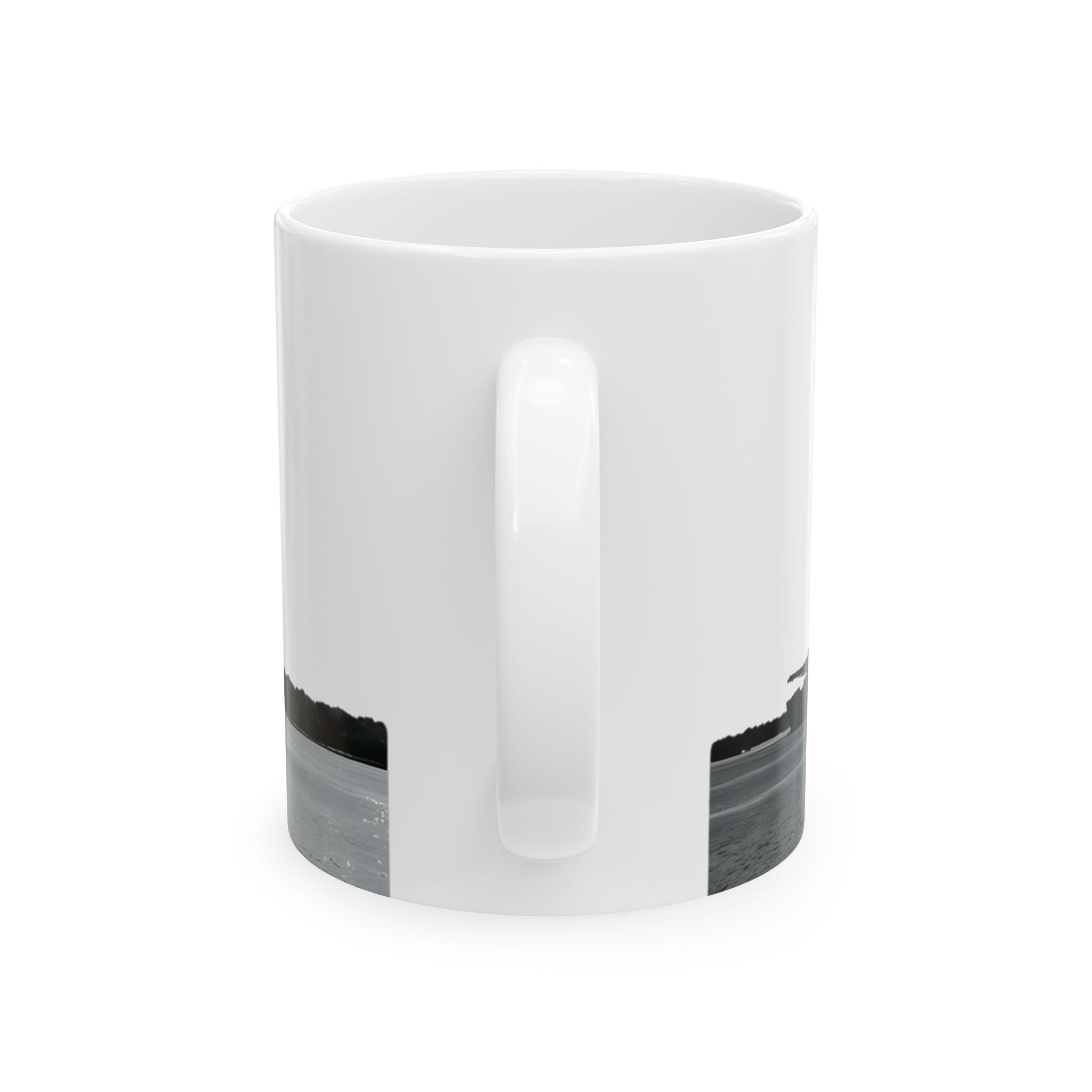 Resolute Silhouette Of A Mighty Warship Mug (11oz & 15oz), Navy Memorabilia White Ceramic Cup