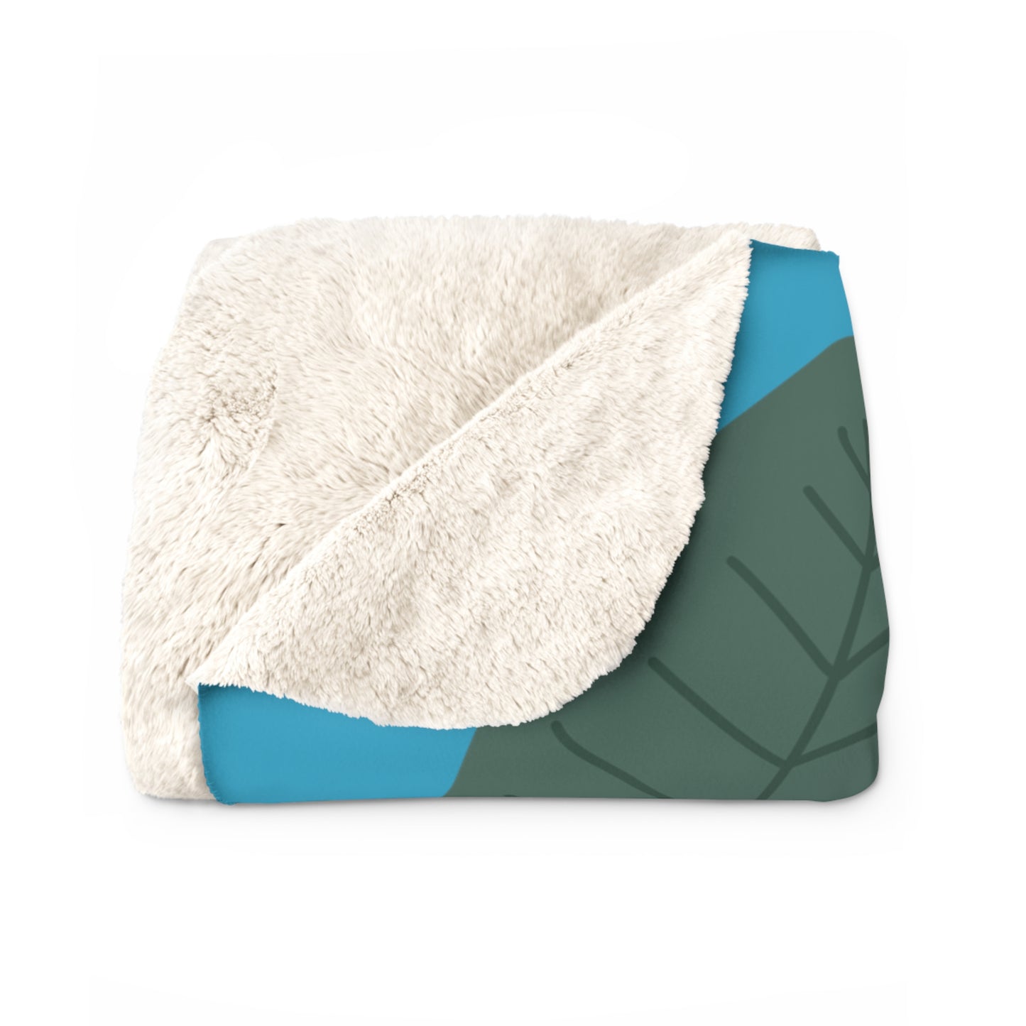 Matiby Simple Things Teal Sherpa Fleece Blanket