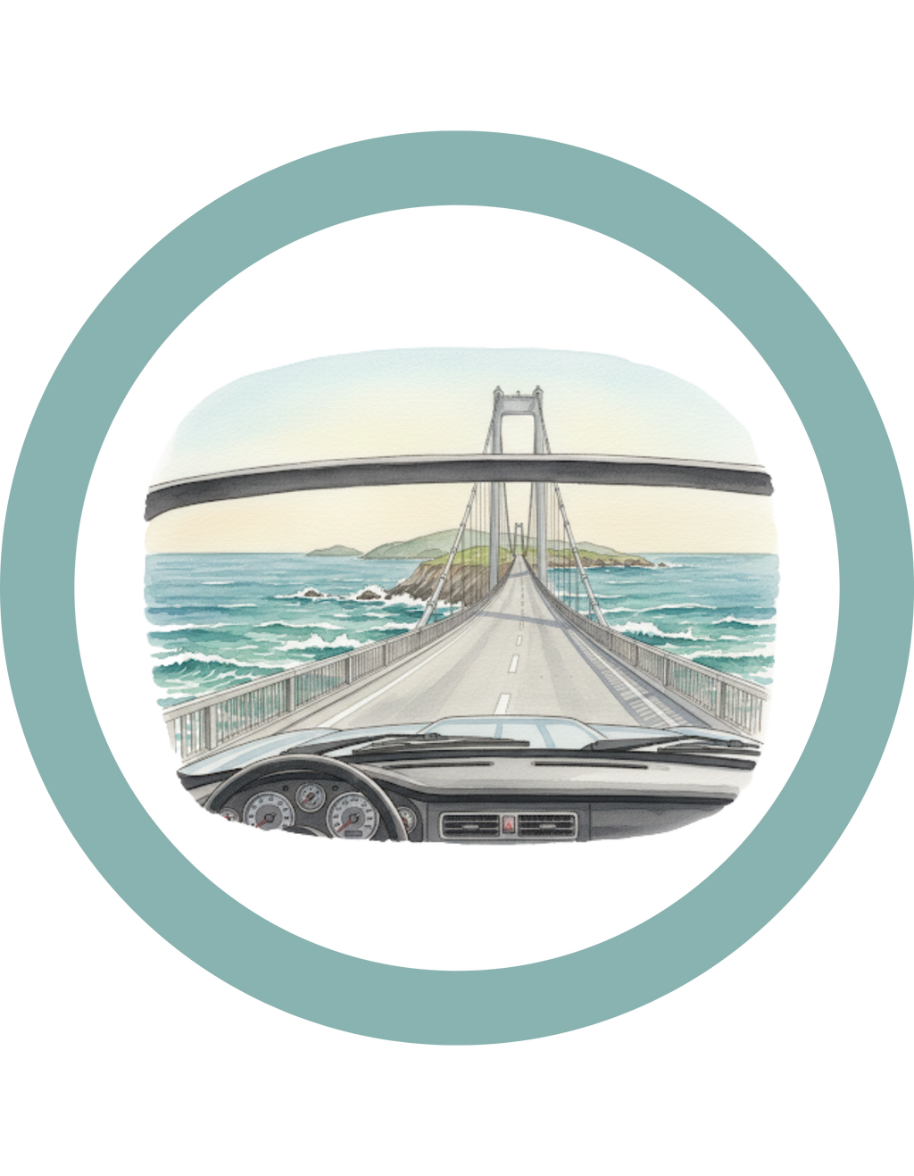 Coastal Bridge Drive Circle Crewneck Sweatshirt